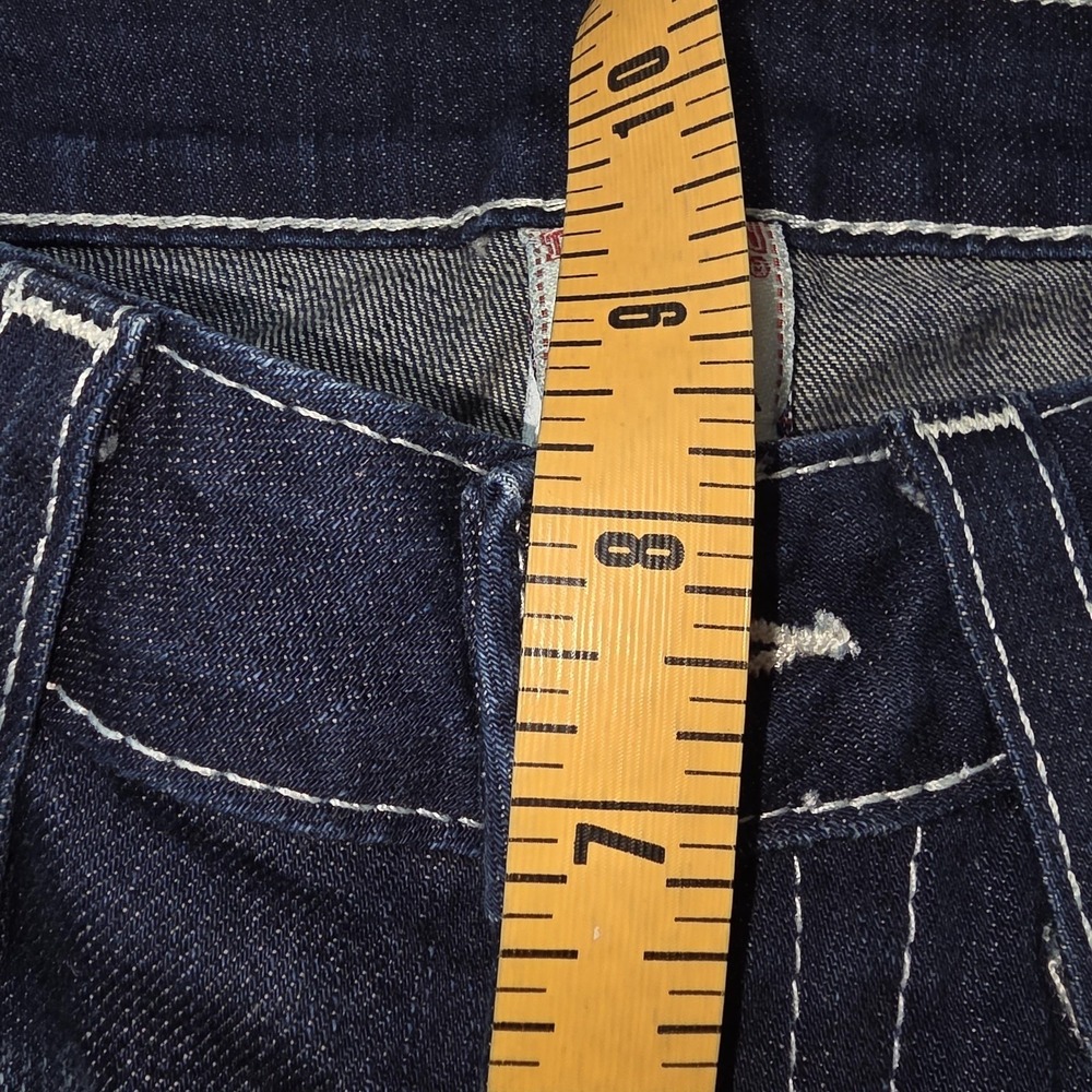 True Religion Jeans Womens 28 Blue Becky Low Rise Bootcut Flap Pockets Made USA - Picture 11 of 16